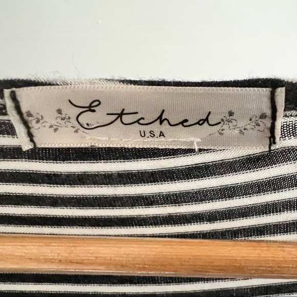 Anthro ETCHED Modal DOUBLE TIE V-Neck HI LO Flowy Stretch 3/4 Sleeve TOP XL - Picture 5 of 8